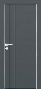 Товар Межкомнатная дверь ПХ-14  черная кромка с 4-х ст. Графит матовый