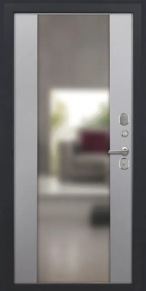 Товар Дверь ДвериПРО Модель Л-49 Алиса (16мм, ПВХ Софт грей, зеркало) DPRO225803